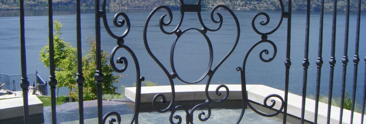 Decorative Curved Railing Panel A curved railing panel filled with an oval and curls