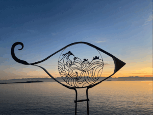 Outdoor metal art sculpture
